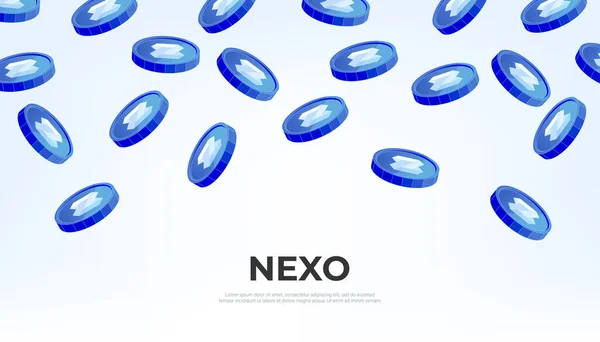 Nexo Coin Falling Sky Nexo加密货币概念横幅背景 — 图库矢量图片
