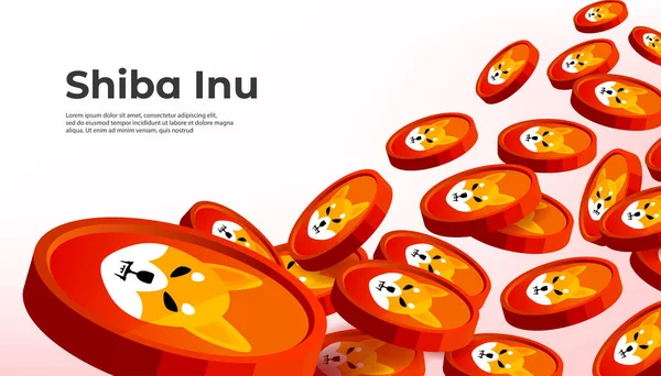 Shiba Inu Shib Criptomoneda Concepto Banner Fondo — Archivo Imágenes Vectoriales