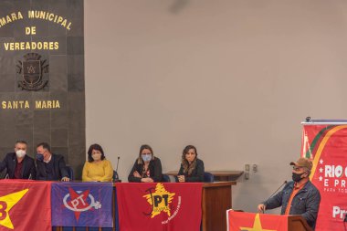 Santa Maria SC Brezilya. 10/08/2021. İşçi Partisi 'nin siyasi bağlantısının bölgesel etkinliği. Kadınların güçlenmesi. Brezilya 'da 2022 seçim ön gösterimi. Demokrasi kuralları. Parti üyeliği.