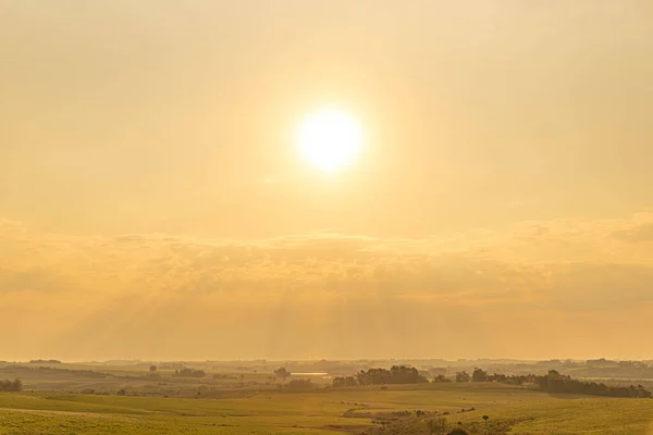 Amanecer Los Campos Del Bioma Pampa Sur Brasil Bioma Del — Foto de Stock