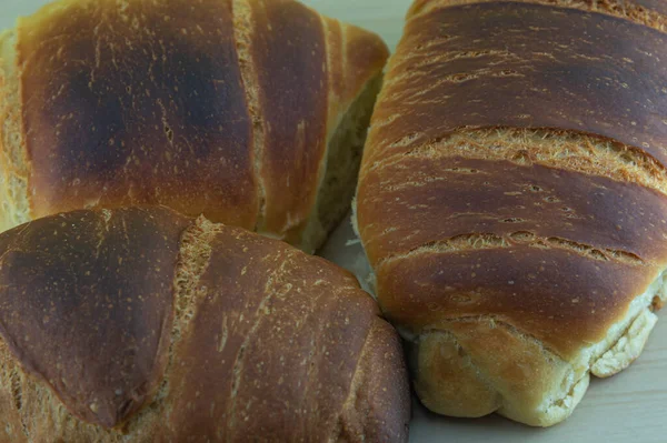 Пшеничный Хлеб Сделанный Вручную Домашний Хлеб Общая Пища Приготовленная Муки — стоковое фото