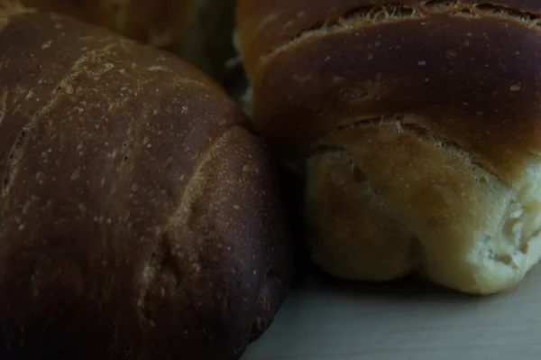 Pão Trigo Feito Mão Pão Casa Alimentos Comuns Feitos Com — Fotografia de Stock