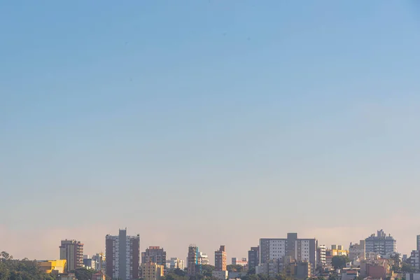Świt Mgłą Mieście Santa Maria Brazylia Miejskie Miasto Mgła Geograficzne Obrazy Stockowe bez tantiem