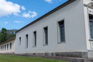 Güney Brezilya 'da antik ve dini mimari. Mimarlık ve şehircilik. Rio Grande do Sul eyaletindeki Ivor şehri. Eski kilise. Dini turizm