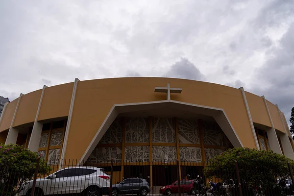 Fachada Basílica Medianeira Santa Maria Brasil Igreja Católica Templo Peregrinação — Fotografia de Stock