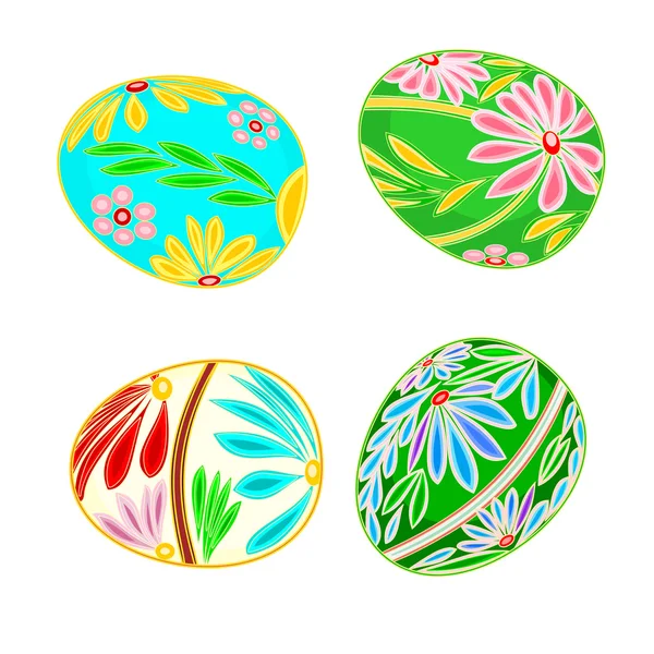 Easter egg multicolored floral pattern — Stock Vector