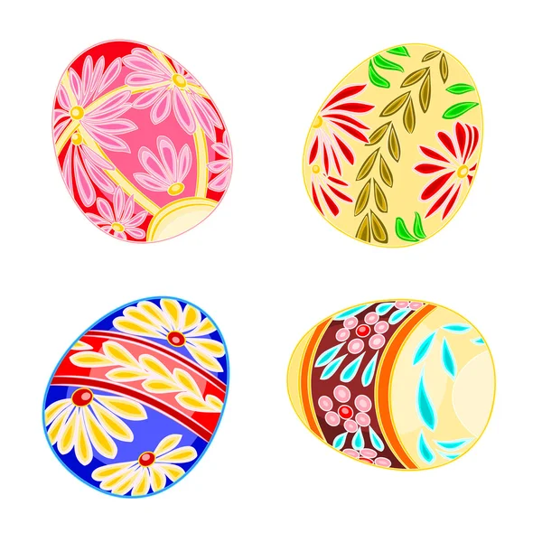 Multi-colored Easter eggs — Stock Vector