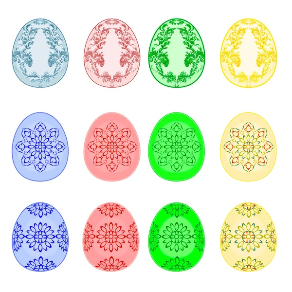 Huevos de Pascua decorados — Vector de stock