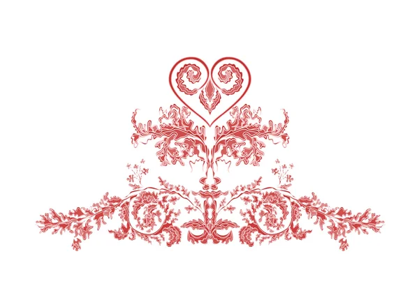 Heart and ornaments vintage — Stock Vector