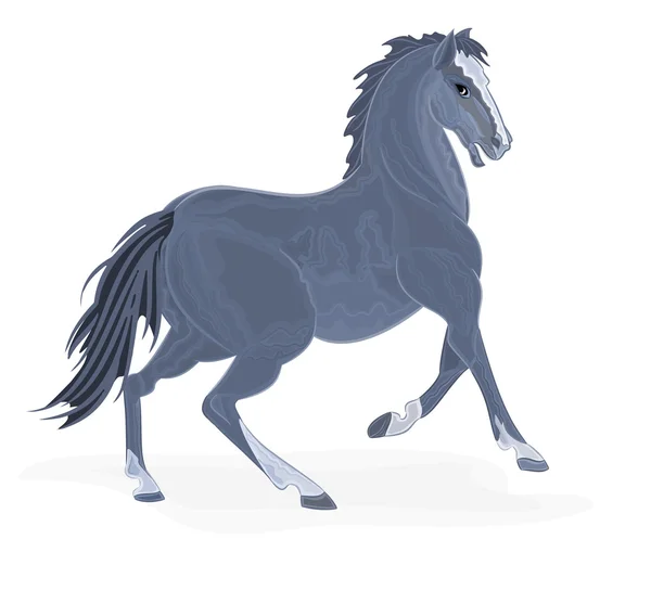 Caballo negro — Vector de stock