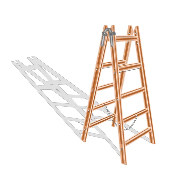 Brown wooden ladder — Stock Vector