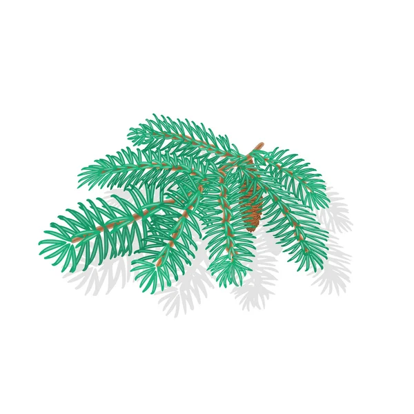 Ilustrasi vektor pohon Natal Silver Spruce - Stok Vektor