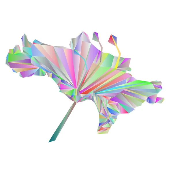 Fleur Multicolore Simple Rhododendron Polygones Montagne Printemps Arbuste Vecteur Illustration — Image vectorielle