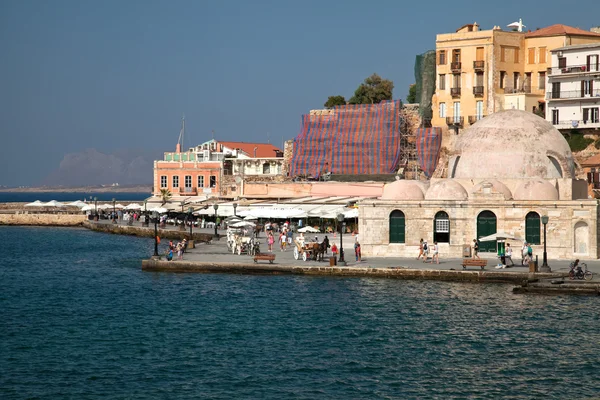 Stary port w chania. Kreta. Grecja — Zdjęcie stockowe