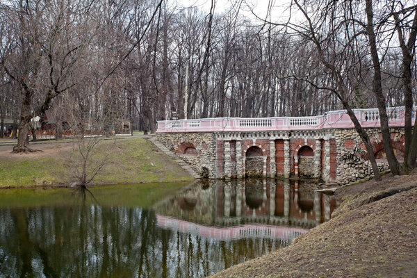 Lefortovo Park. Views of grotto Rastrelli. Moscow. Russia