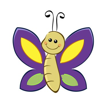 Vector Cartoon Cute Butterfly