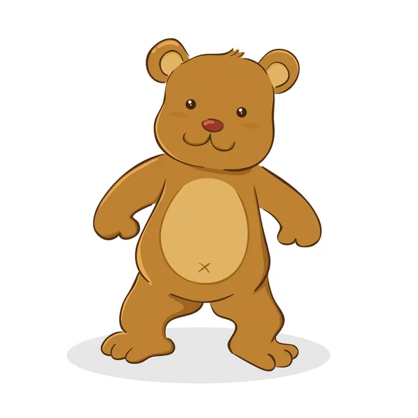 Mignon personnage de bande dessinée ours en peluche — Image vectorielle
