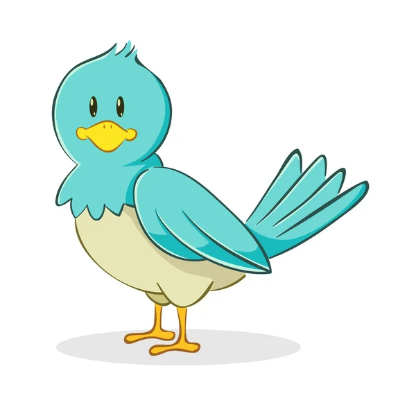 Pájaro azul vector de dibujos animados — Vector de stock