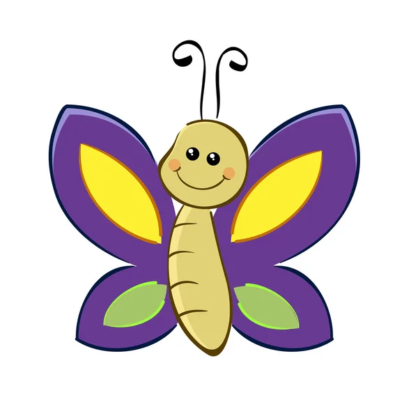 Vector Cartoon Cute Butterfly — ストックベクタ