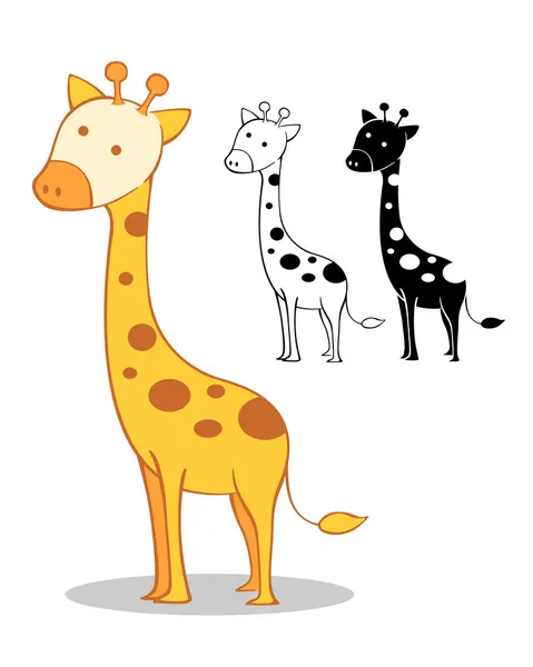 Giraffa set di cartoni animati — Vettoriale Stock