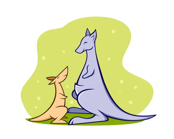 Kangaroo familj — Stock vektor