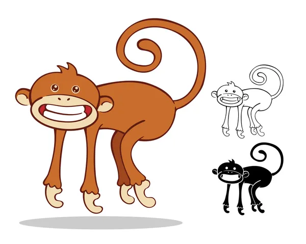 Zeichentrickset für Affen — Stockvektor