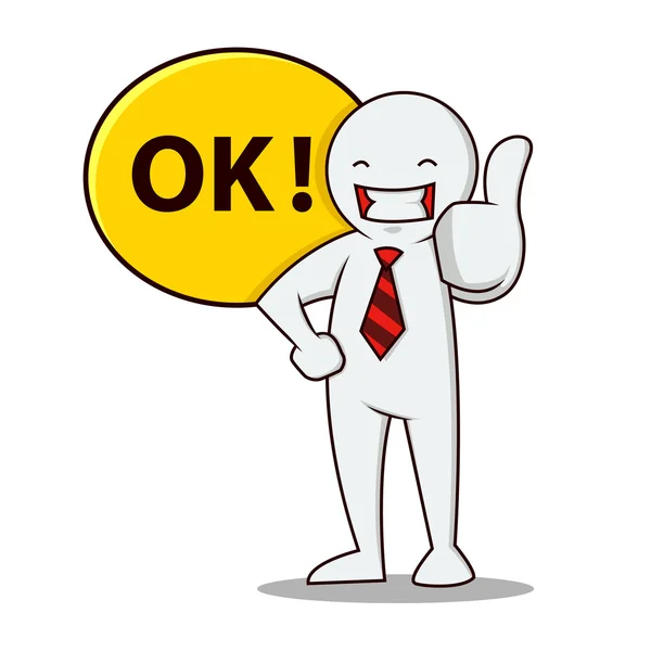 Businessman Character Thumbs Up — Stockový vektor