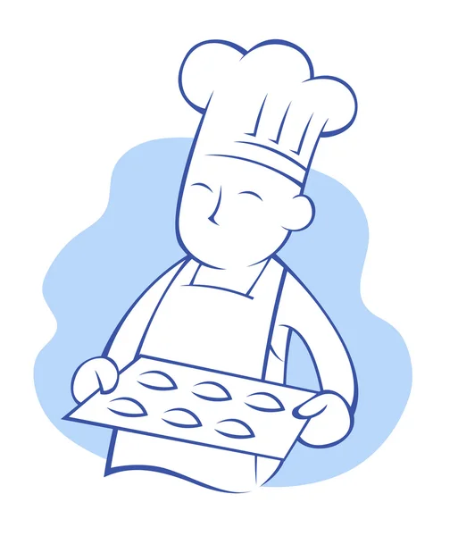 厨师烤饼干 — 图库矢量图片