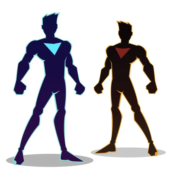 Süper kahraman silhouettes — Stok Vektör