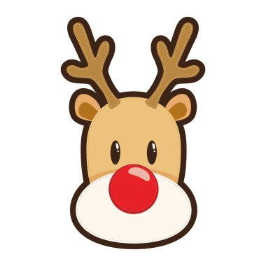 Rudolf Red Nosed Reindeer Face clipart