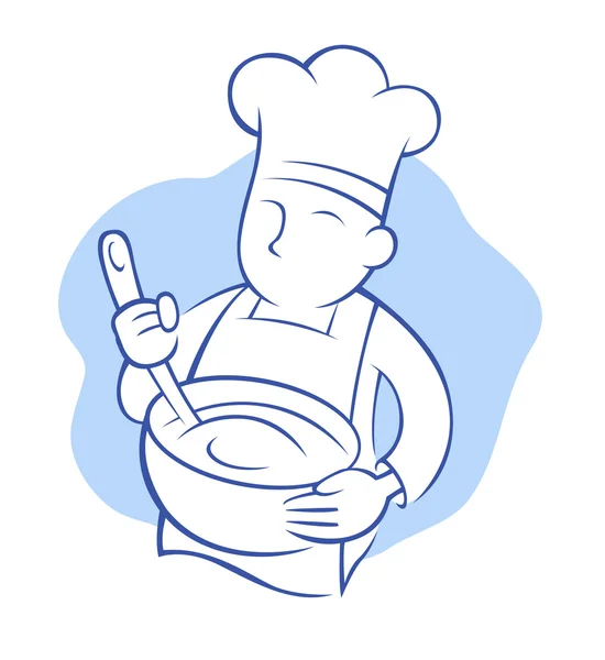 Chef Whisking illustrazione — Vettoriale Stock
