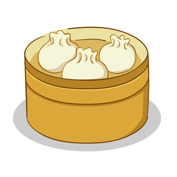 Dim-sum egy gőzhajó — Stock Vector