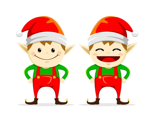 Christmas Elf Twin — Stock Vector