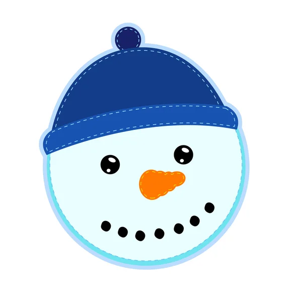 Bonhomme de neige heureux visage — Image vectorielle