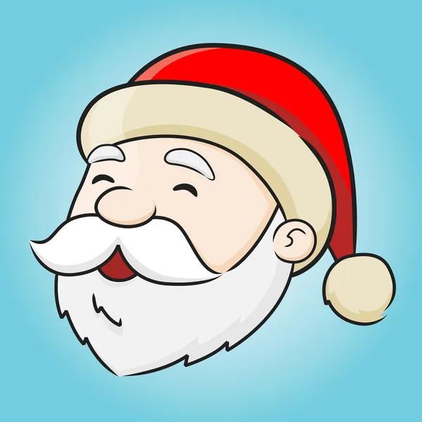 Santa Claus sonriendo cara — Vector de stock