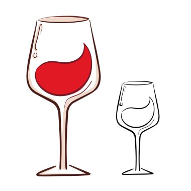 Şarap kadehi illüstrasyon