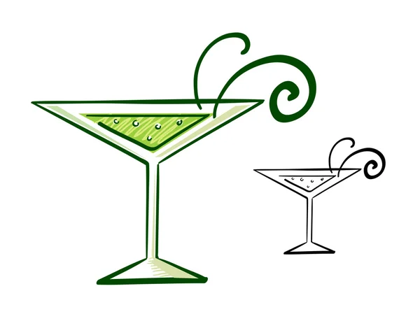Ilustración de vidrio Martini — Vector de stock
