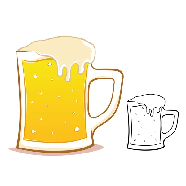 Bier glas illustratie — Stockvector