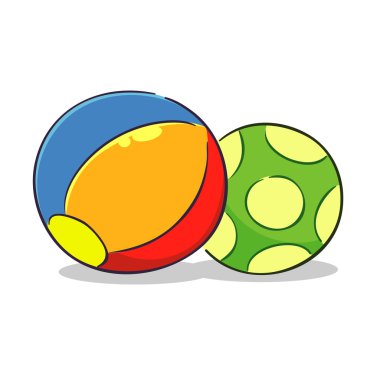 Colorful Beach Balls Cartoon