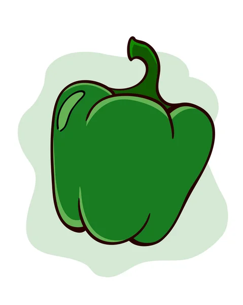 Pimentón verde — Vector de stock