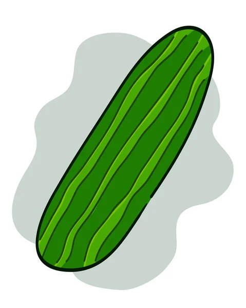 Cucumber Cartoon Illustration - Stok Vektor