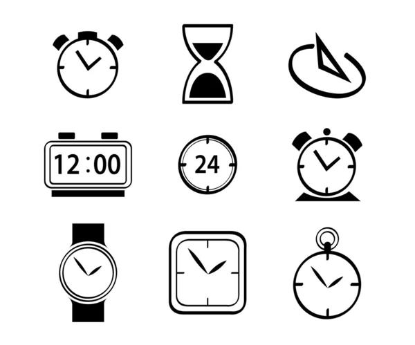 Reloj icono colección — Vector de stock