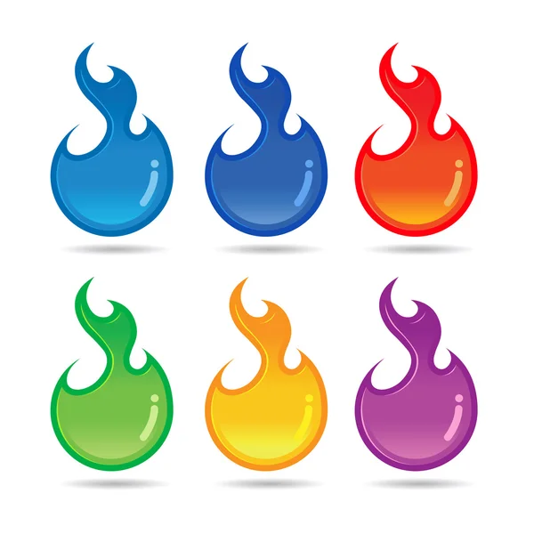Group of Colorful flames — ストックベクタ