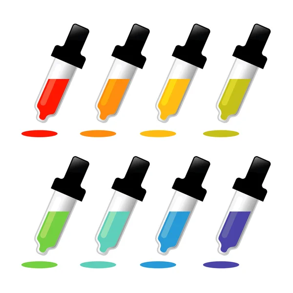 Group of Various Color Picker Pipette — Stock Vector