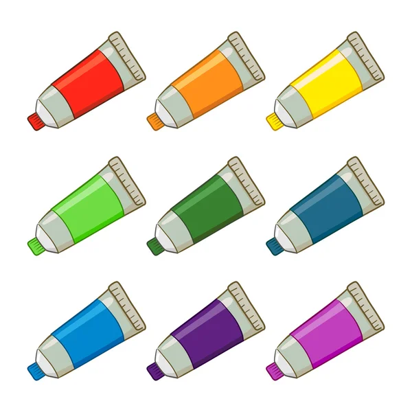 Tubes de peinture colorés — Image vectorielle