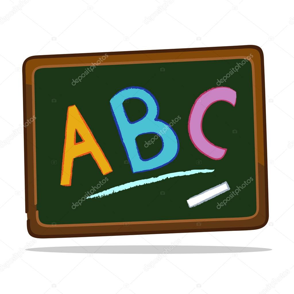 Blackboard with chalk alphabets