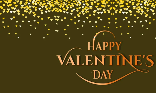 Gelukkige Valentijnsdag Tekst Met Romantische Hart Achtergrond — Stockfoto