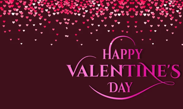Gelukkige Valentijnsdag Tekst Met Romantische Hart Achtergrond — Stockfoto