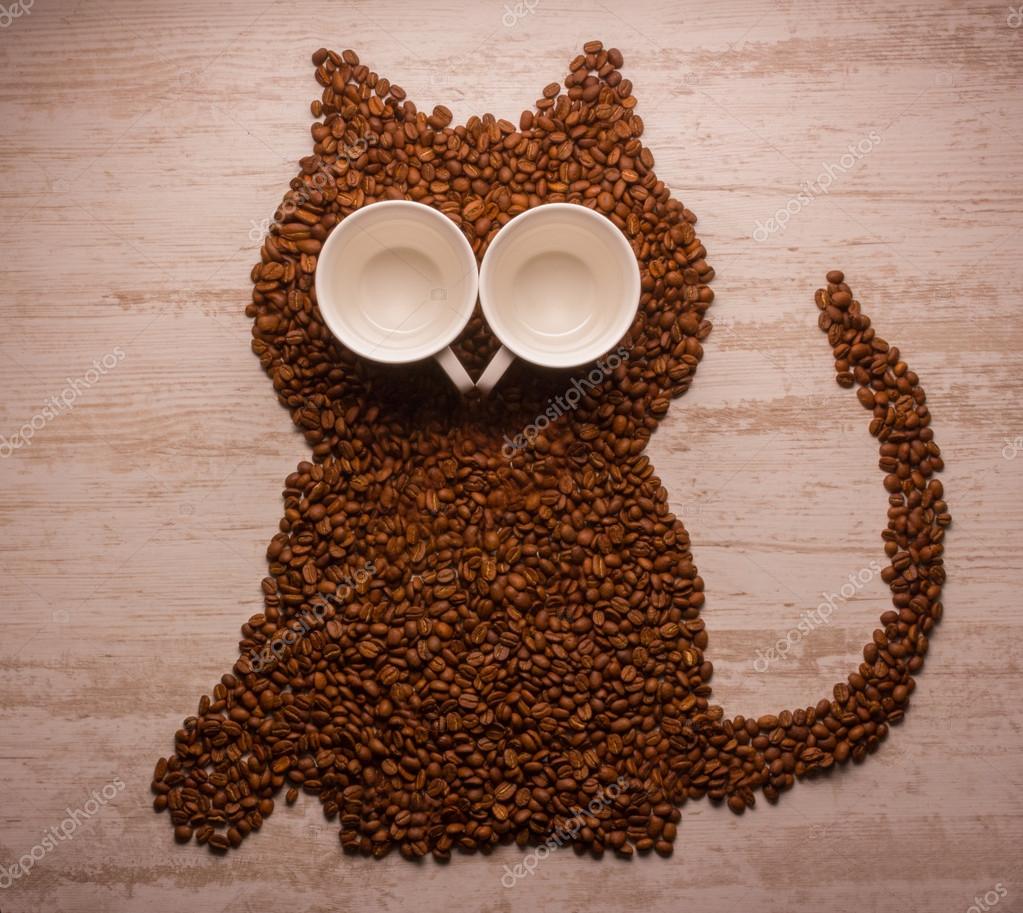 Shapes made of coffee seeds Stock Photo by ©MariaMylnikova92 43676307