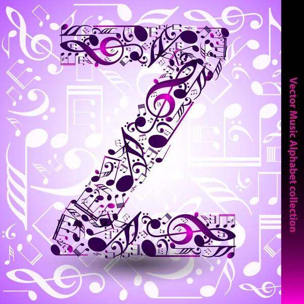 Alfabeto musical en español Alfabeto vectorial abstracto Z de notas musicales alfabeto se